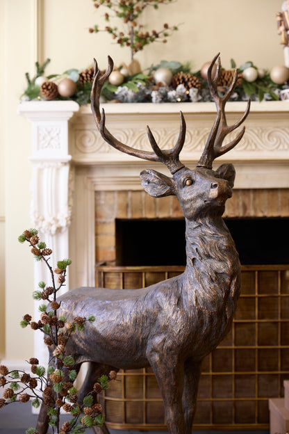 130 Cm Metallic Woodland Reindeer Standing