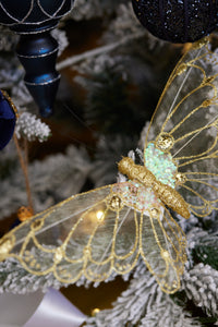 Xl Gold Glitter Clip Butterfly