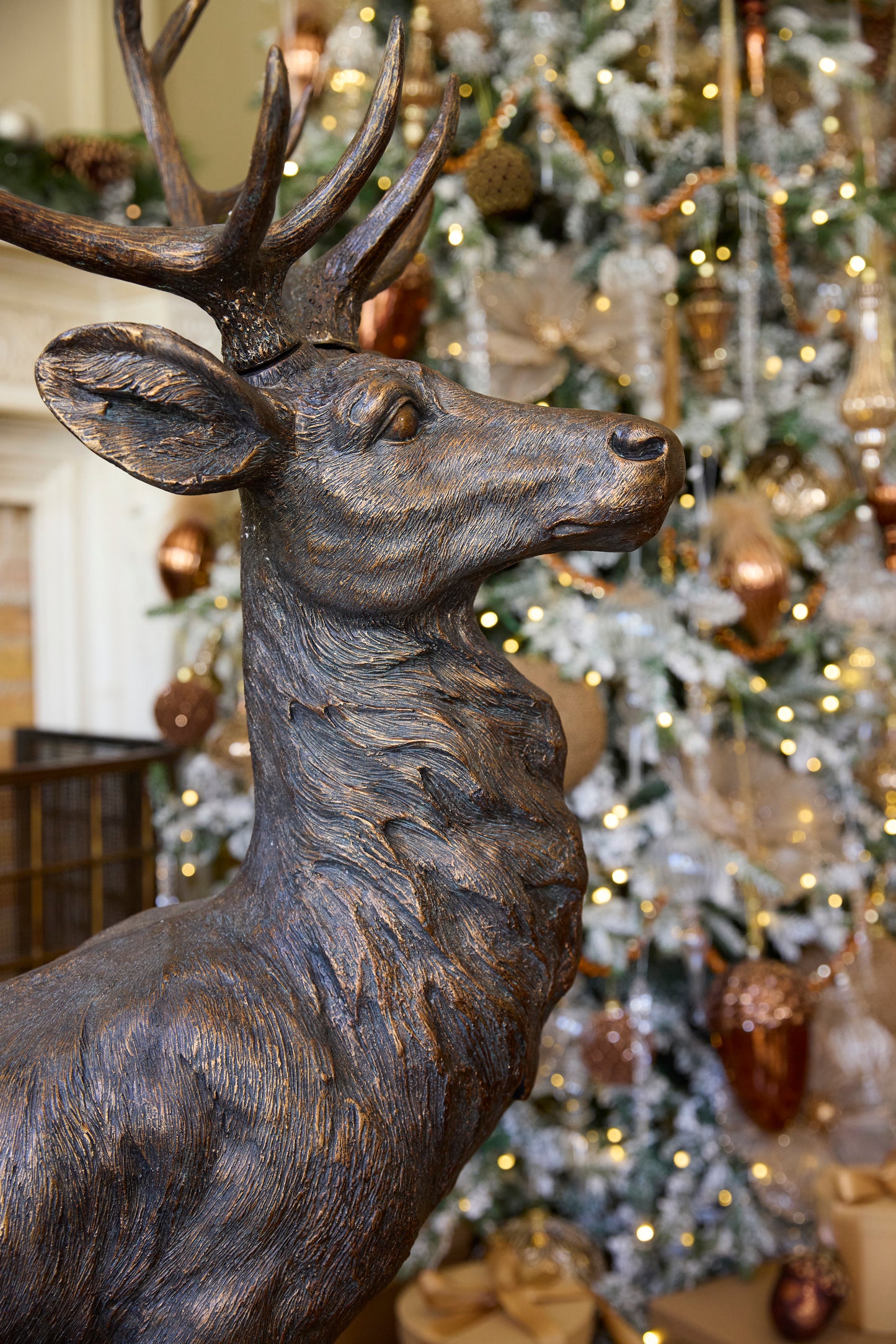 130 Cm Metallic Woodland Reindeer Standing