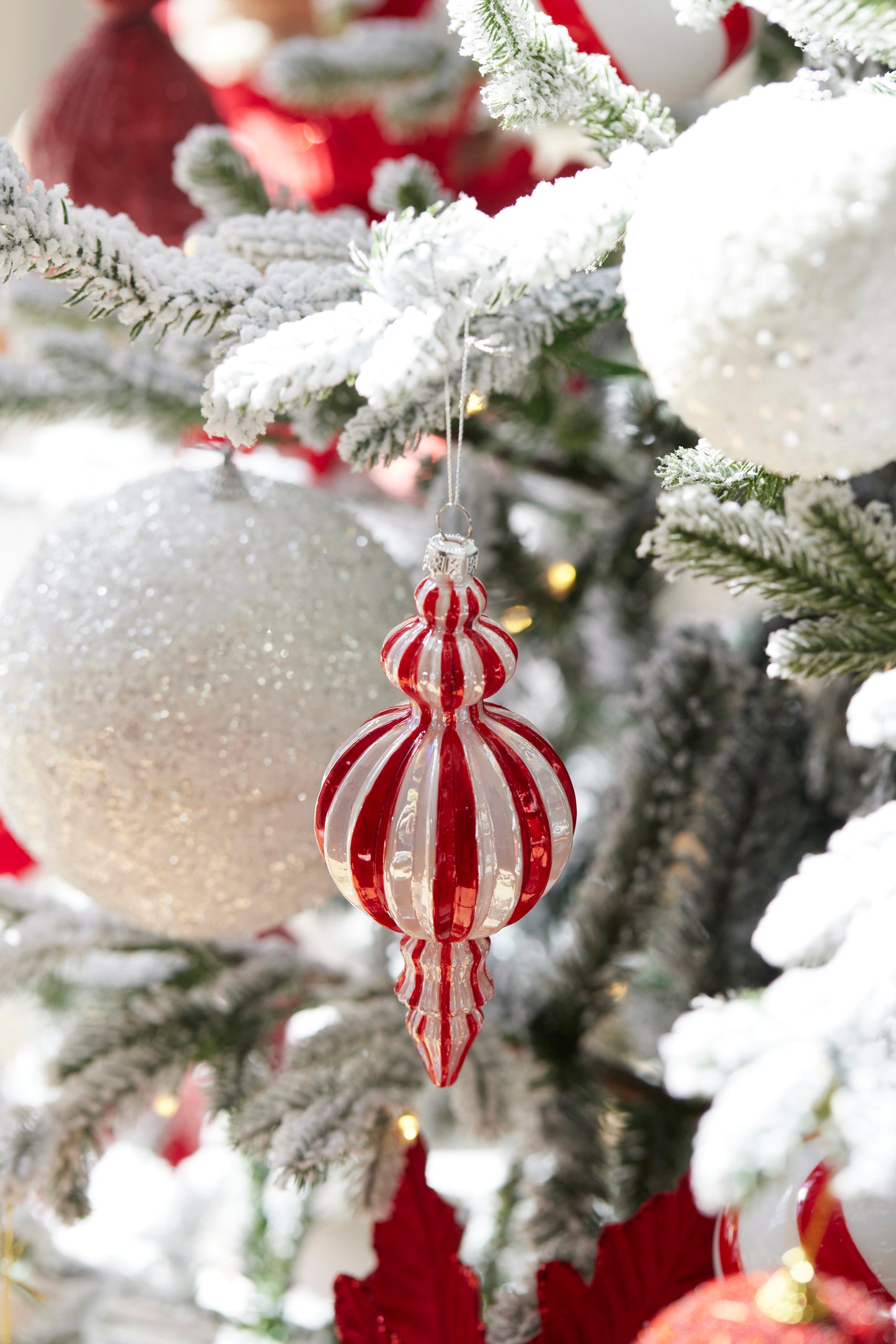 Peppermint Stripe Finial Hanging