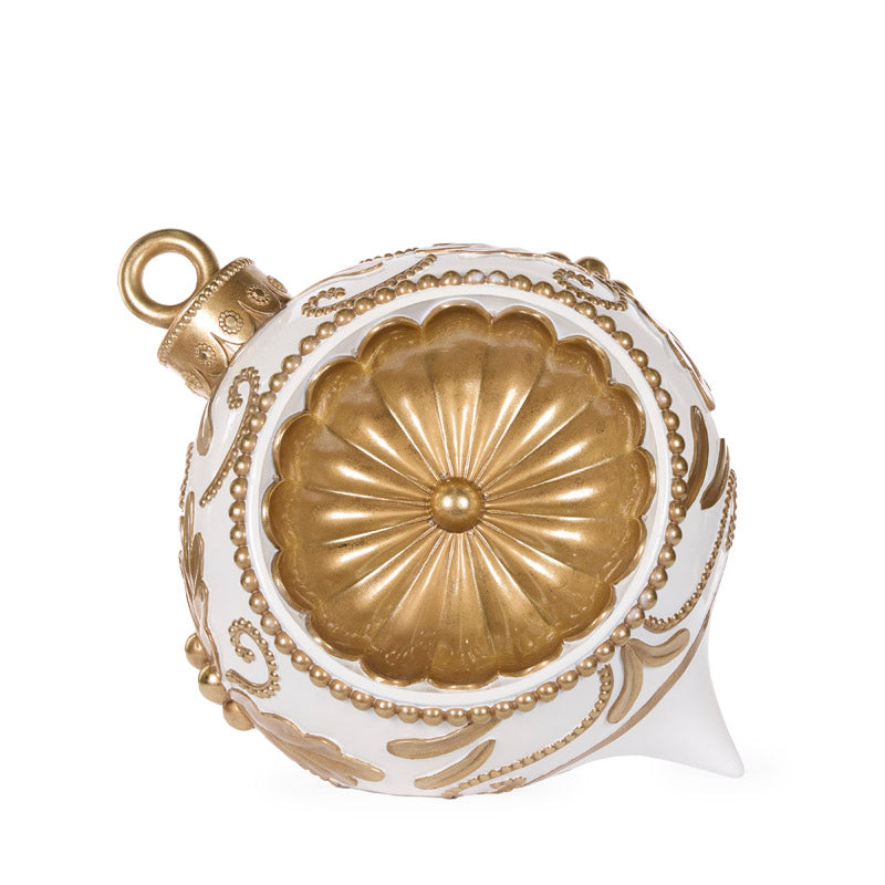 LED White And Gold Finial Bauble Decor