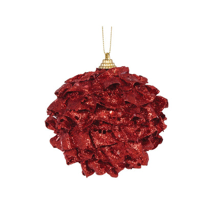 RED RUFFLES BAUBLE