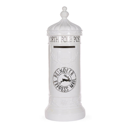 77cm Silver And White Santa Mailbox