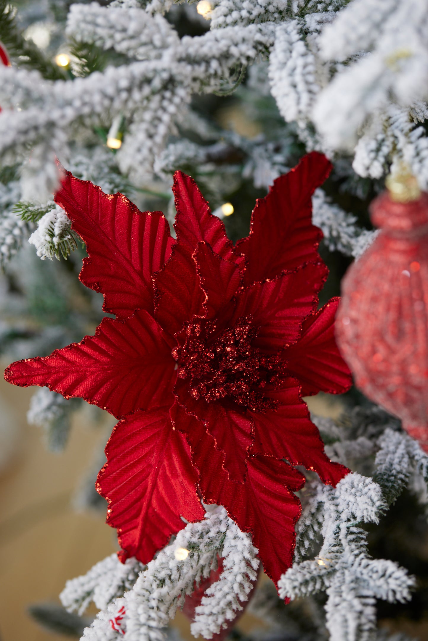 Luxe Red Poinsettia Flower Clip