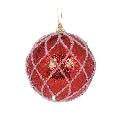 RED LATTICE BAUBLE
