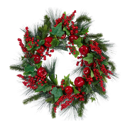 64cm Red Berry And Apple Wreath