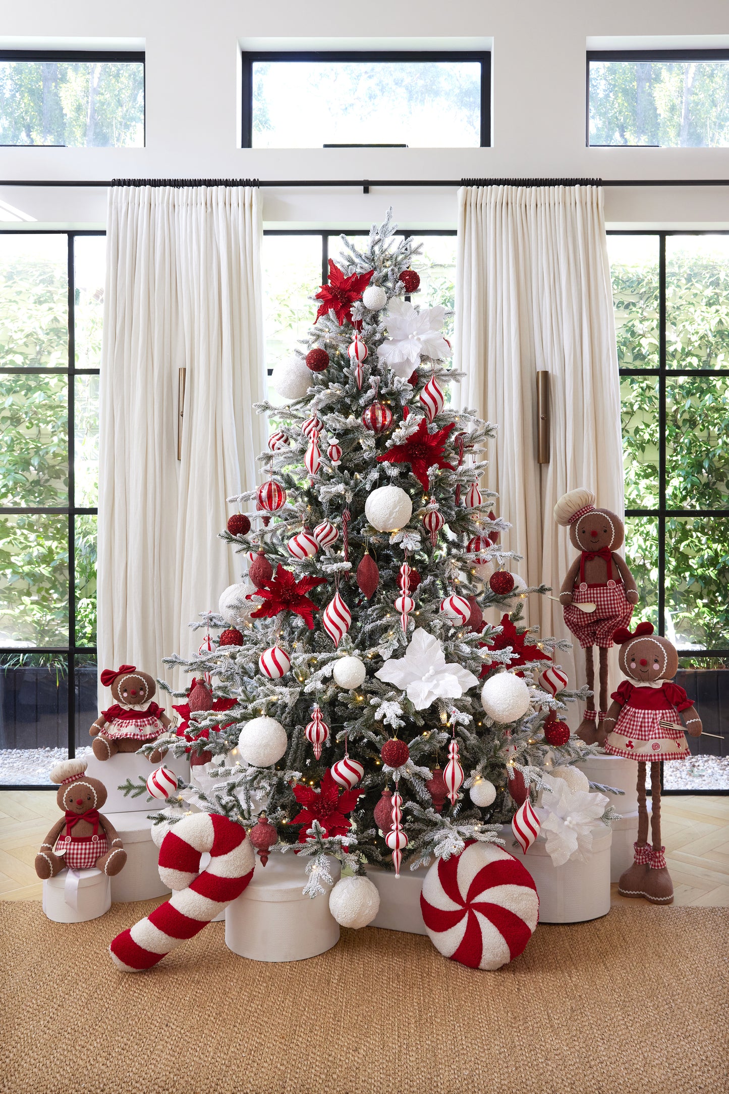 Red And White Glitter Swirl Drop Bauble