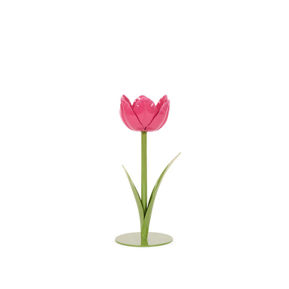 20 CM PINK TULIP CANDLE HOLDER