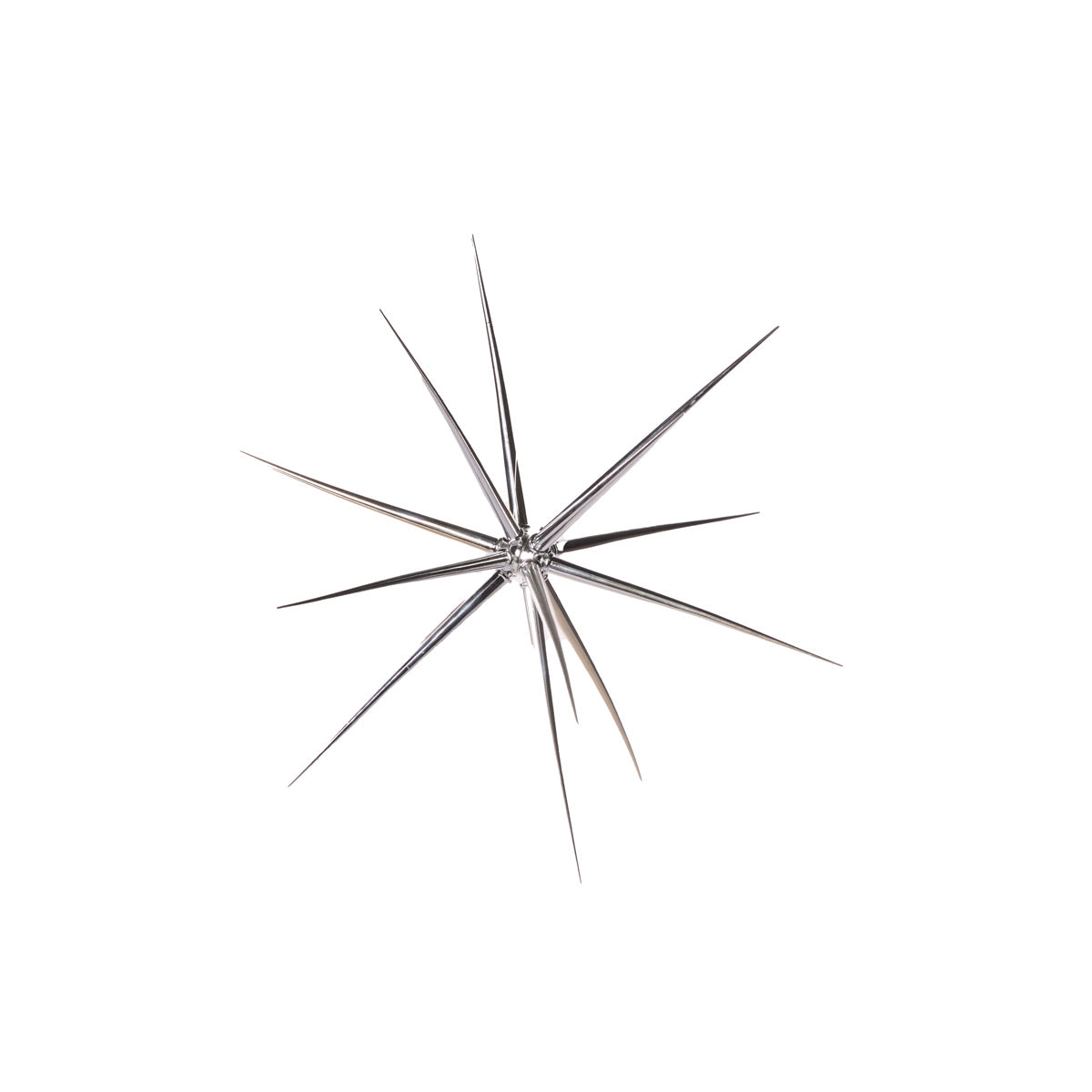 SMALL METALLIC SILVER STARBURST ORNAMENT