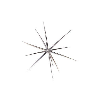 SMALL METALLIC SILVER STARBURST ORNAMENT