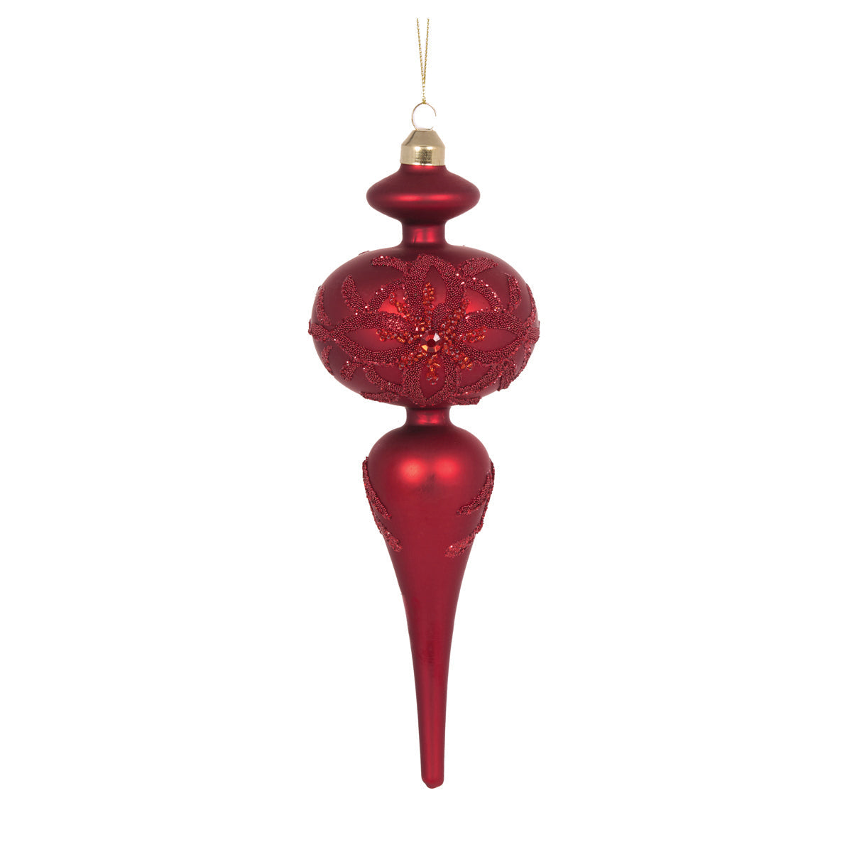 RED EMBELLISHED BEAD FINIAL