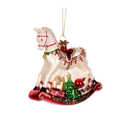 Rocking Horse Glass Ornament