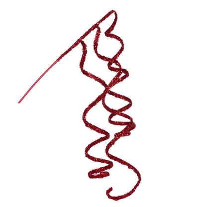 Red Glittered Ribbon Spray