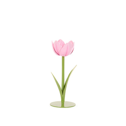 20 CM LIGHT PINK TULIP CANDLE HOLDER
