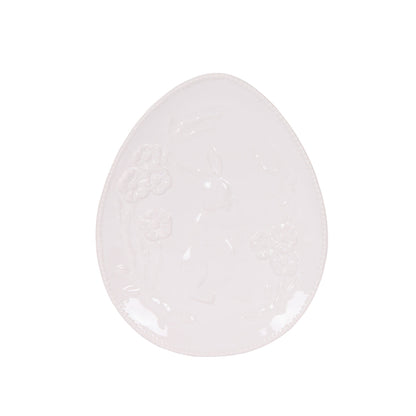 WHITE BUNNY BLOSSOM EGG PLATE