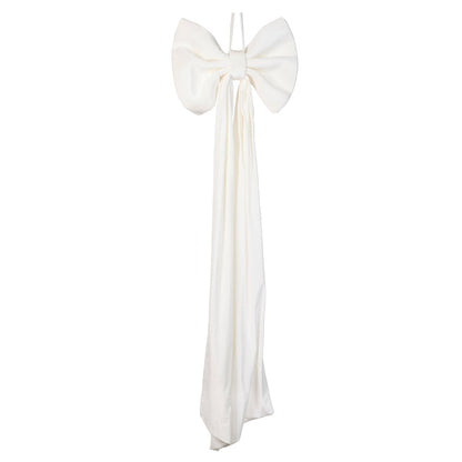 White Velvet Bow Topper