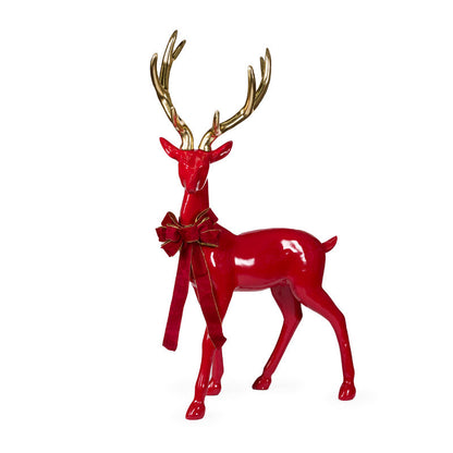 Red Modern Standing Reindeer