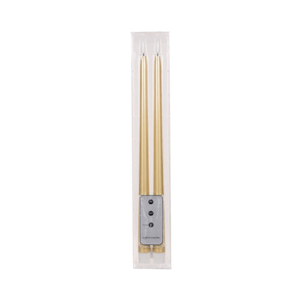 Set/2 Champagne LED Taper Candles