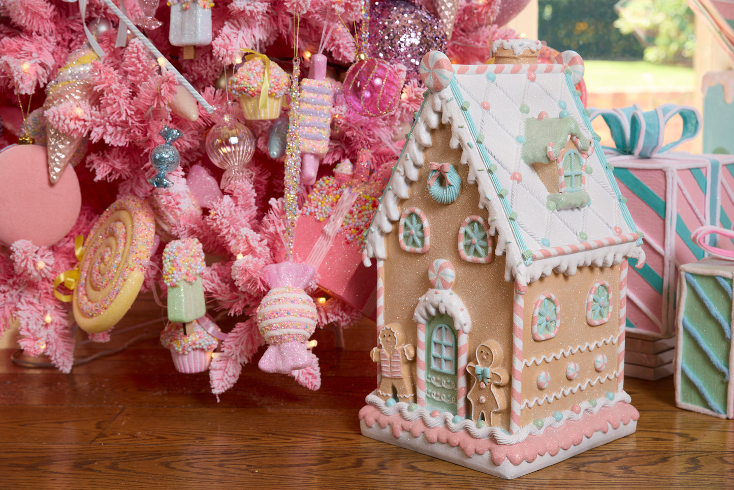 Pastel Piped Gingerbread Mansion