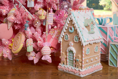 Pastel Piped Gingerbread Mansion