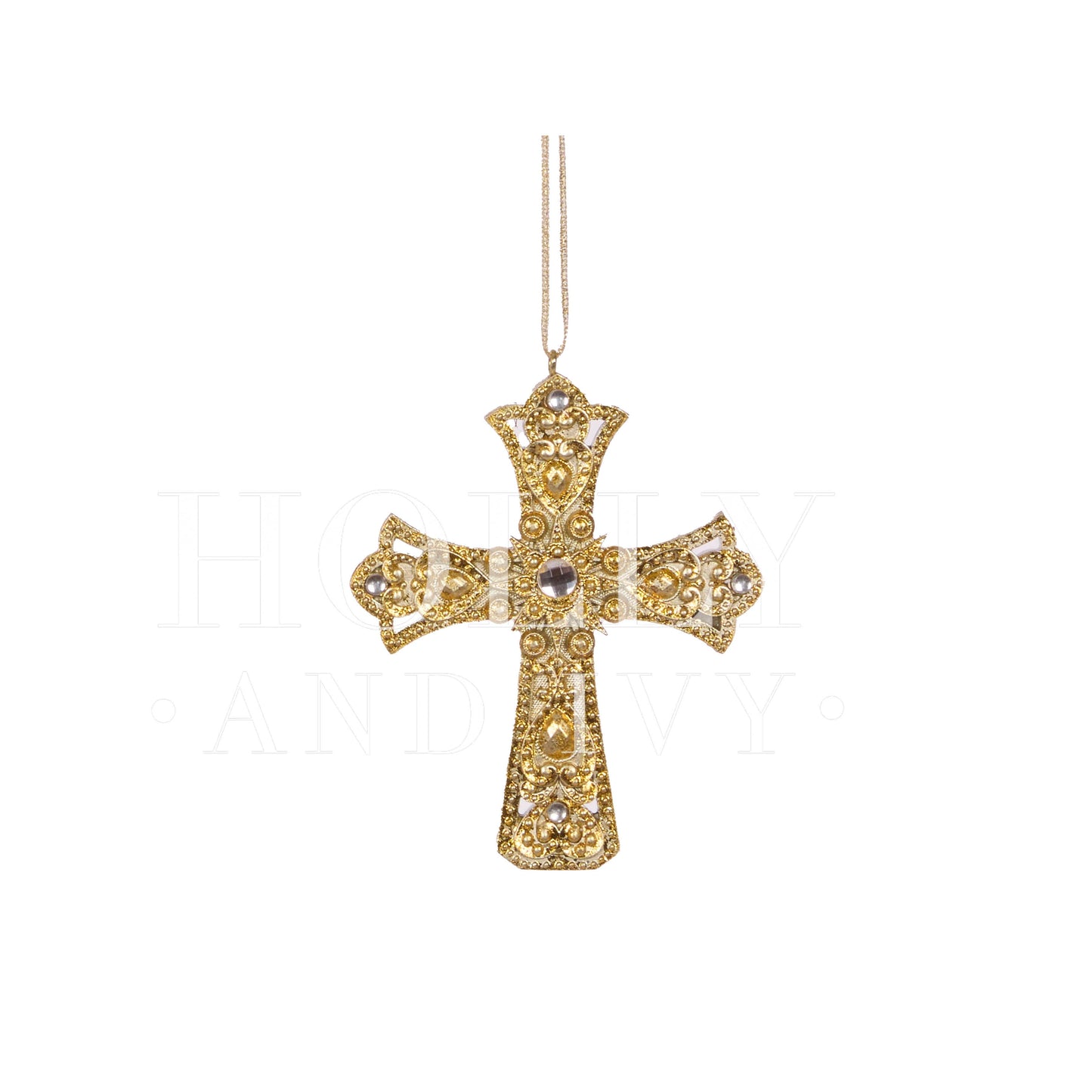 10.5CM JEWELLED HANGING CROSS