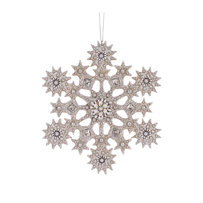 16.6cm Beaded Deco Snowflake Ornament