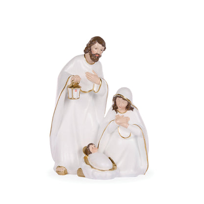 26cm Minimal White And Gold Nativity