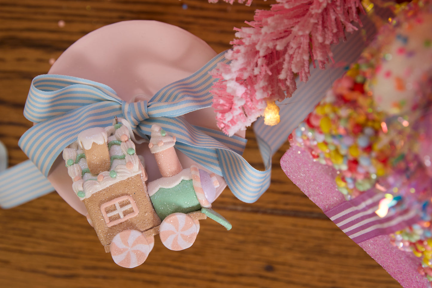 Pastel Gingerbread Train Hanging