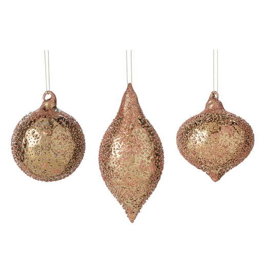 Set/3 Gold Sugared Ornaments