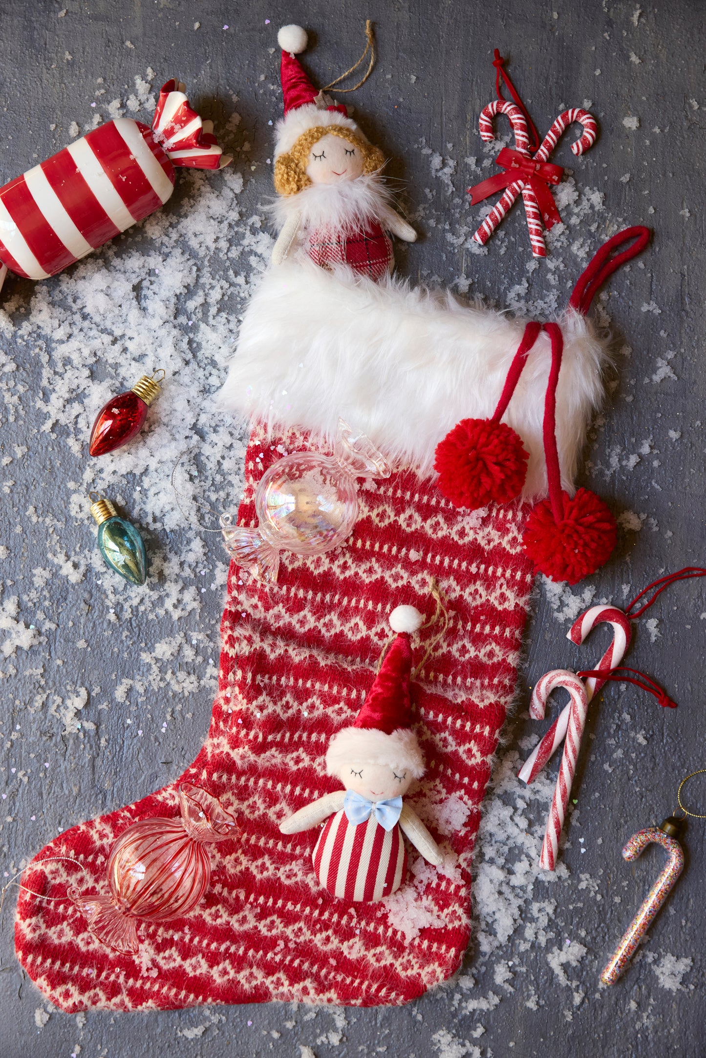 Nordic Red Fabric Stocking