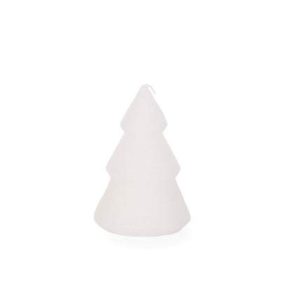 11cm White Ribbed Tree Candle