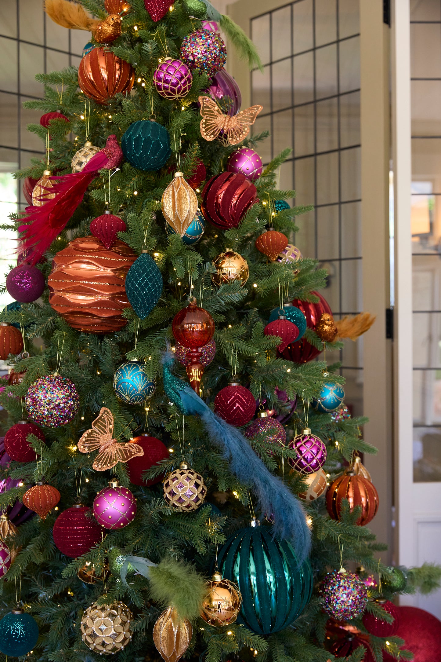 Red Velvet Ribbed Onion Bauble