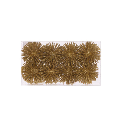 8pk Mini Gold Glitter Puff