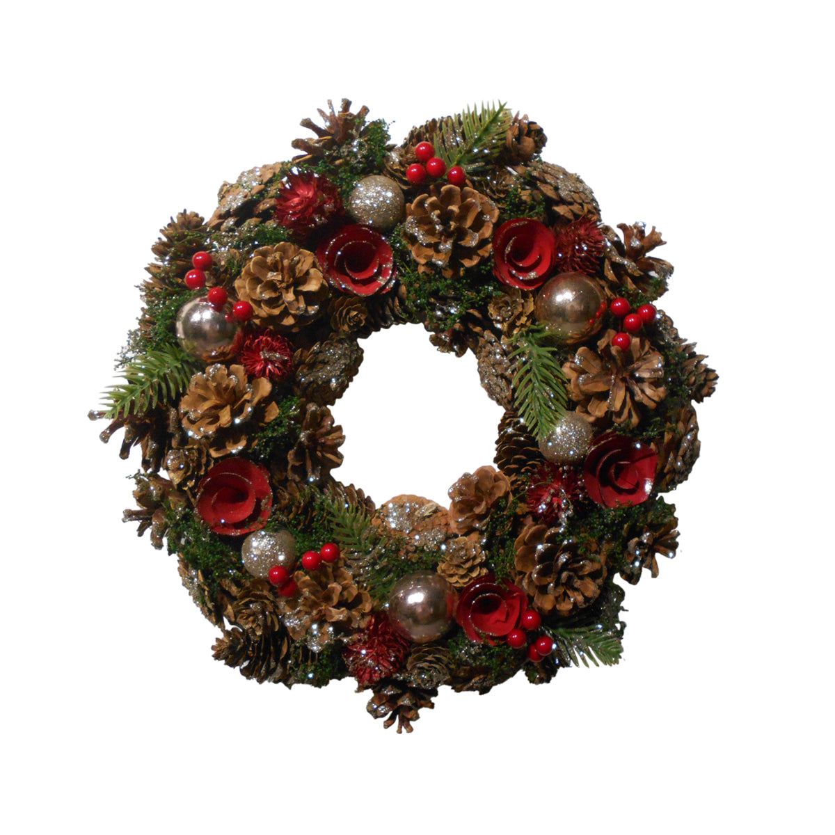 34cm Festive Pine Wreath