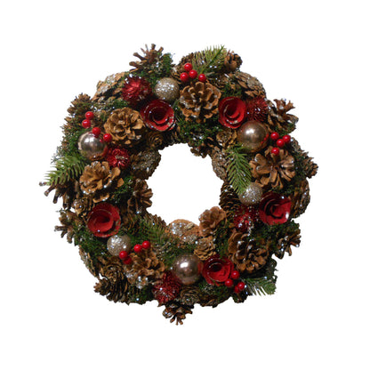 34cm Festive Pine Wreath