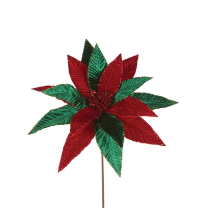BRIGHT TRADITIONAL VELOUR POINSETTIA