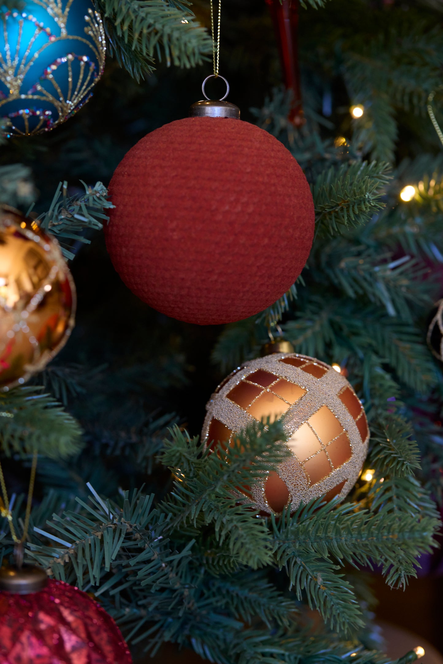 Copper Tartan Bauble