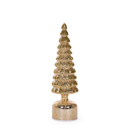 41cm Gold Mercury Glass Rotating LED Tree