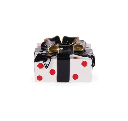 Red Polka Dot Present Candle Holder