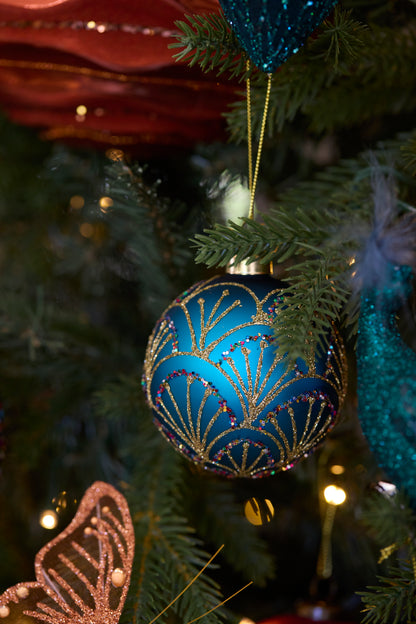 Blue Scalloped Imperial Bauble