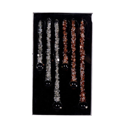 Set 6 Metallic Crystal Drops