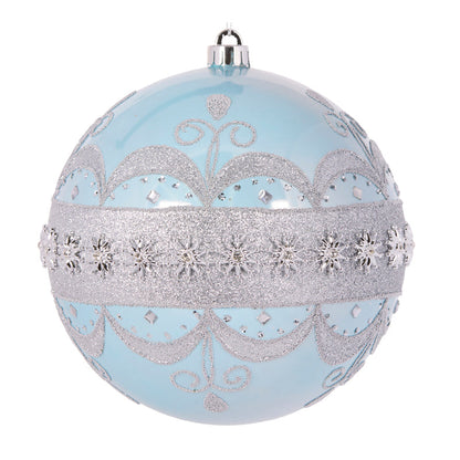 20cm Pearl Light Blue Baroque Bauble