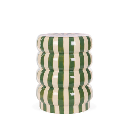 STRIPED GREEN SIDE STOOL