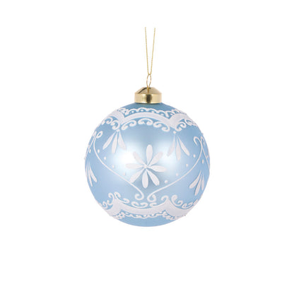 Elaborate Frosted Blue Bauble