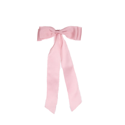 6pk Pink Raw Satin Bows