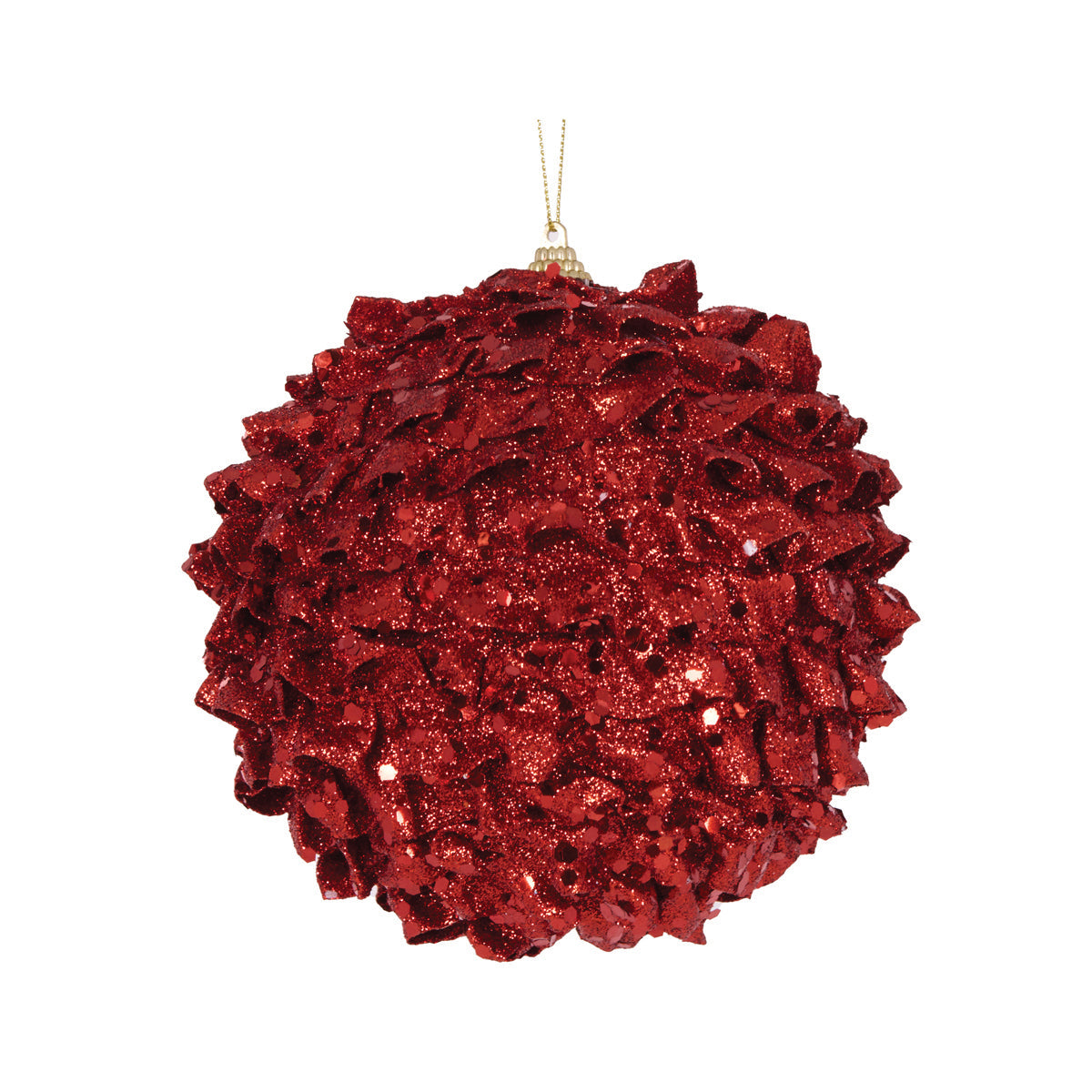 XL RED RUFFLES BAUBLE