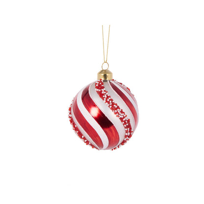 Red Peppermint Swirl Bauble
