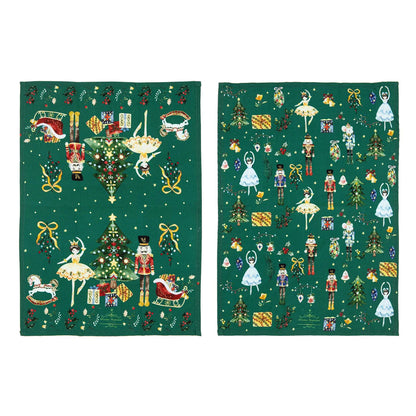 Christmas Wonderland Green 2pk Tea Towel