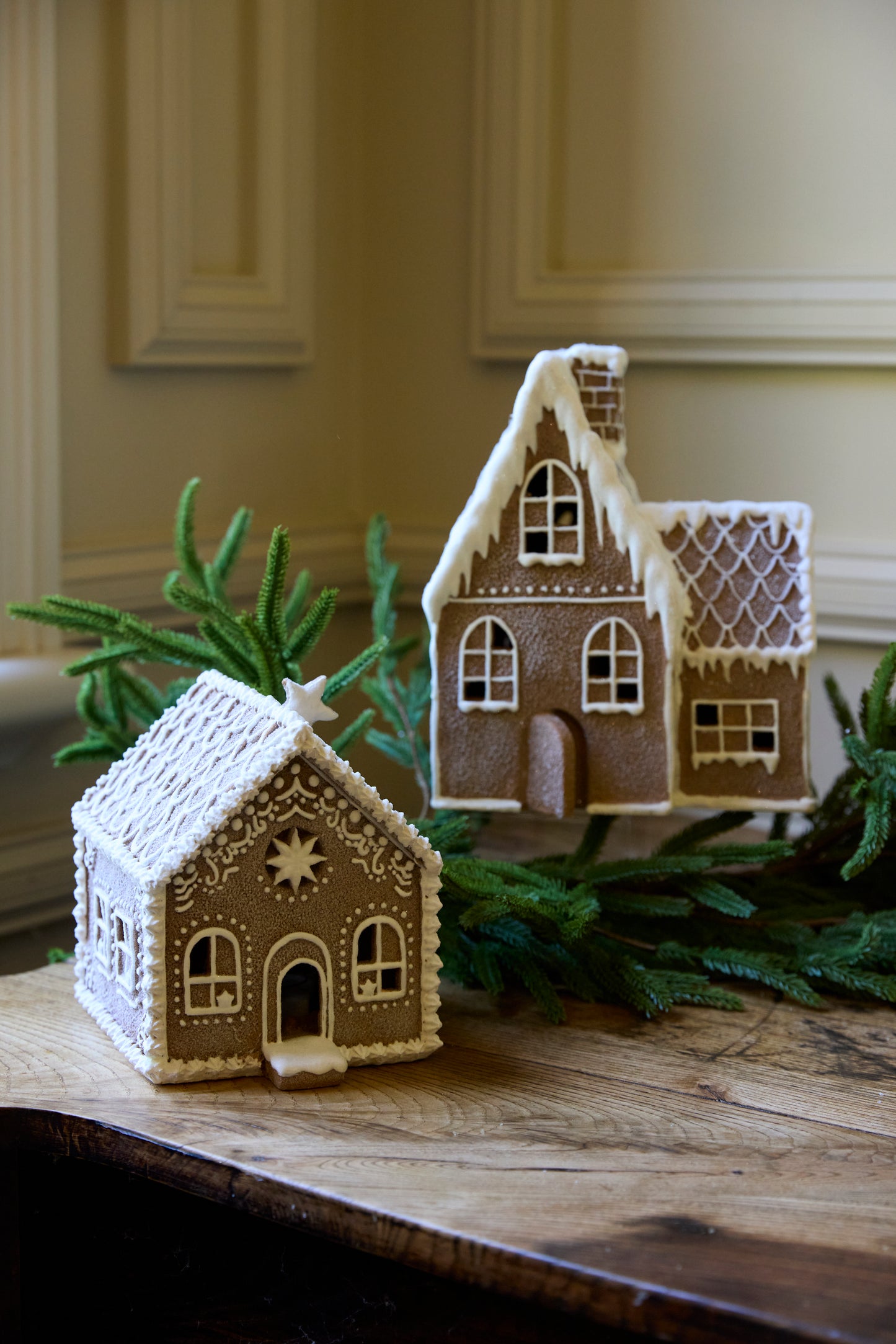 Led Snow Dusted Gingerbread Cottage