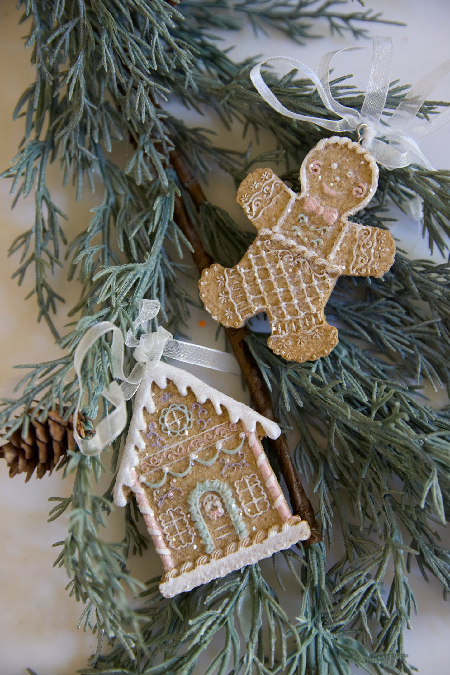 Piped Pastel Gingerbread House Hanging